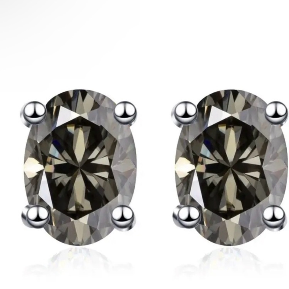Moissanite 1 Carat each Sterling Silver Stud Earrings BRAND NEW🤩